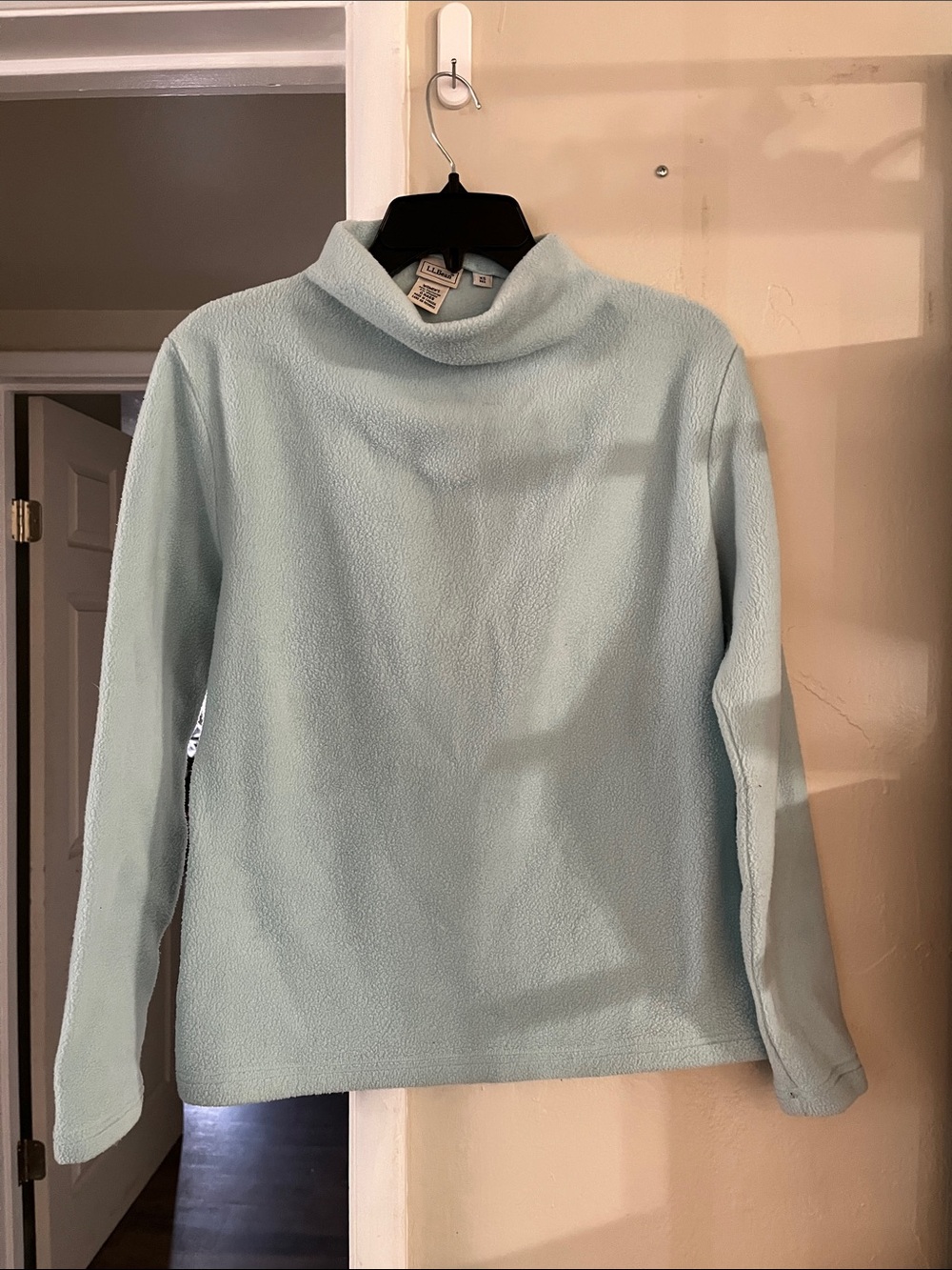 L.L. Bean Light Blue Fleece Turtleneck Pullover